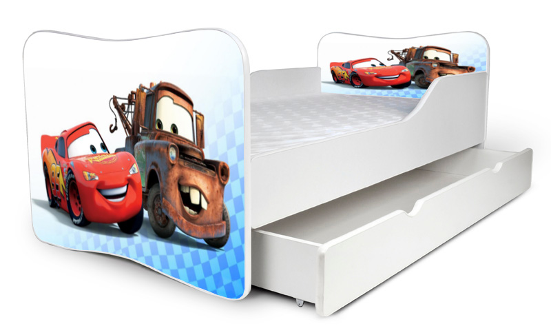 Detská posteľ 140x70 Cars MCQ + šuflík